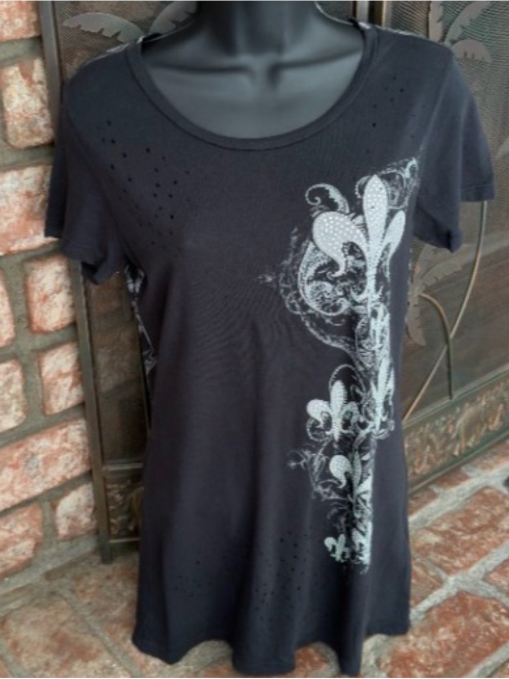 VTG Vocal Black Graphic T Shirt L NWOT Winged Cross Style 5560s Y2K USA Made